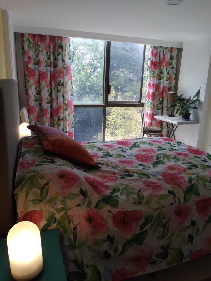 Charming Sunny Bedroom Overlooking Beautiful Amsterdam Avenue In Best Condesa Area Mexico-stad Buitenkant foto